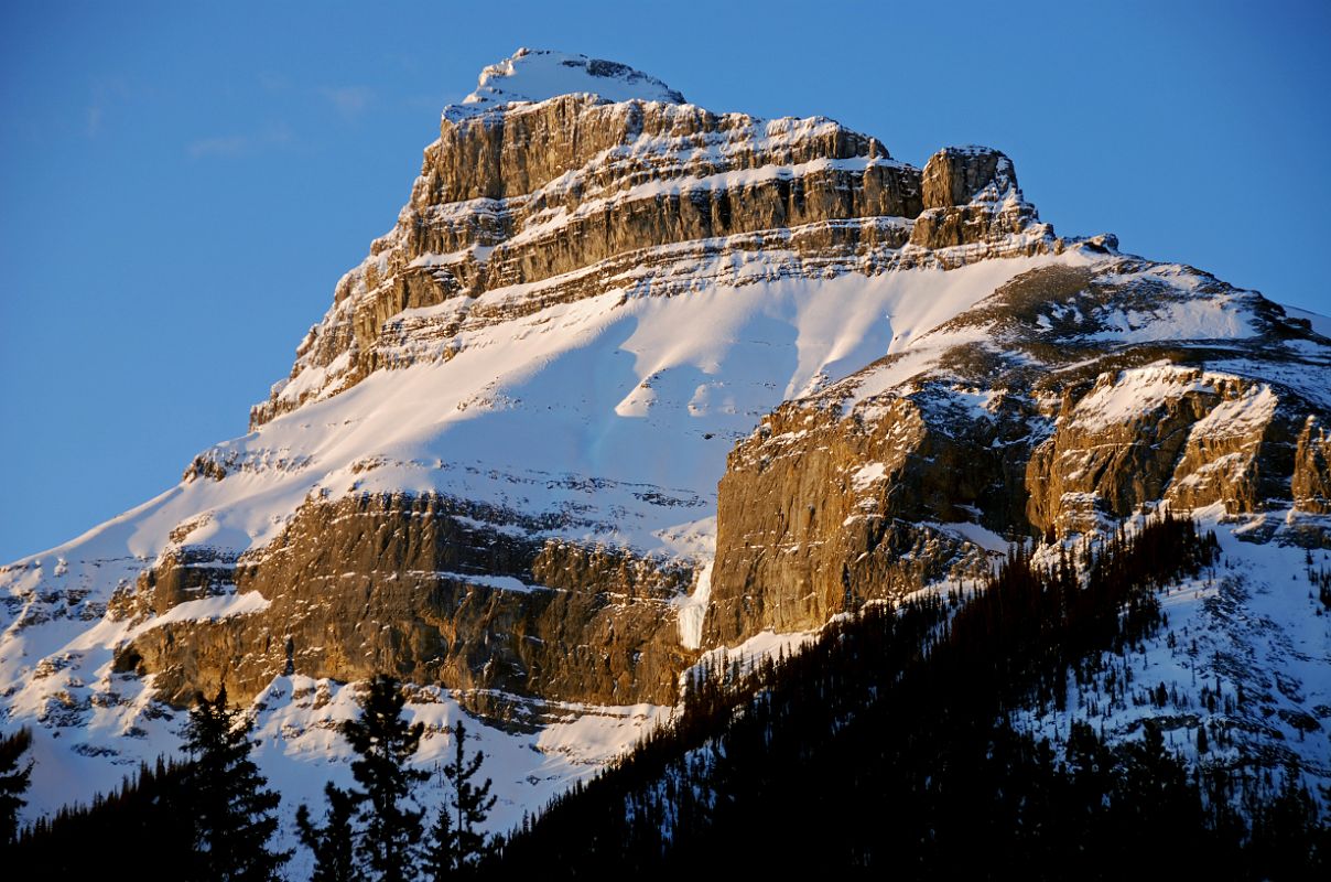16C Pilot Mountain Early Morning From Trans Canada Highway Just After Leaving Banff Towards Lake Louise in Winter